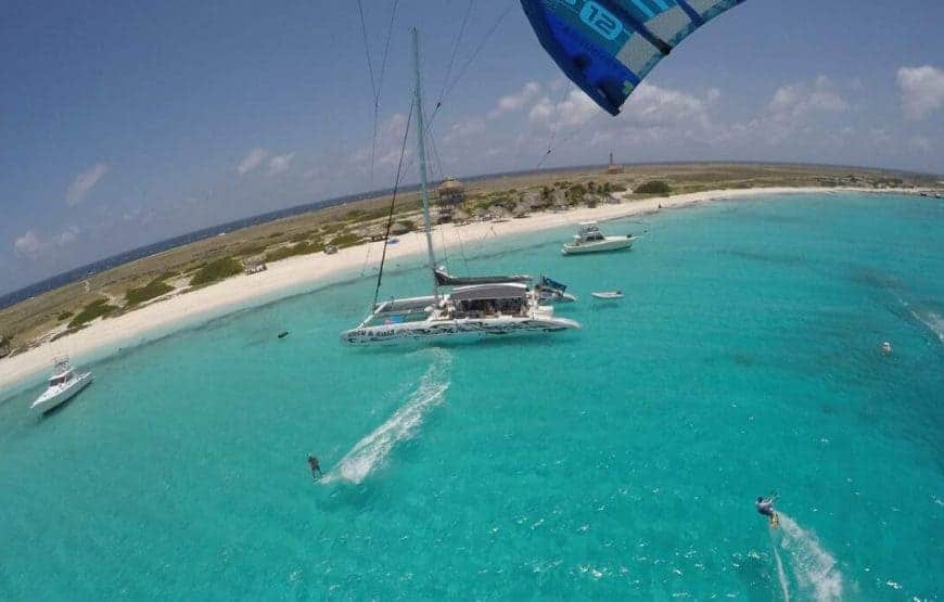 Kitesurfing on Klein Curacao