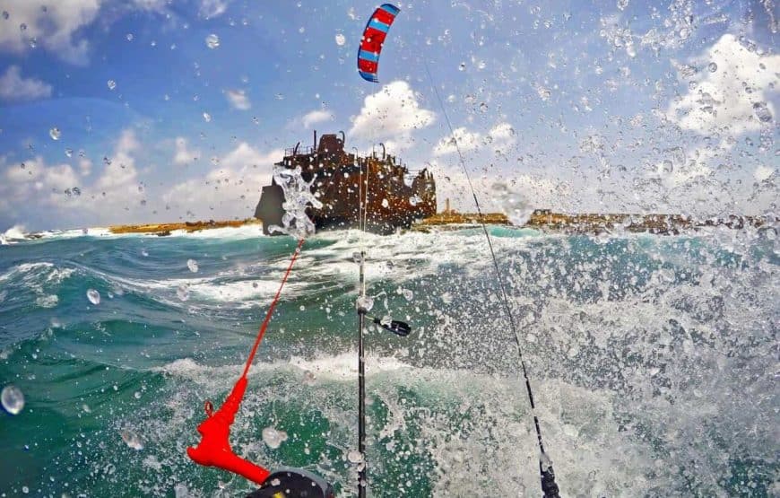 Kitesurfing on Klein Curacao